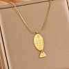 Ocean 304 Stainless Steel Embossed Fish Pendant Necklaces for Women WG27532-03-1