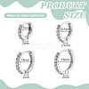 8Pcs 4 Styles Brass Clear Cubic Zirconia Hoop Earrings EJEW-DR0001-02S-2