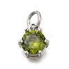 Brass Pave Cubic Zirconia Pendants KK-V002-23P-03-1