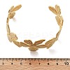 Ion Plating(IP) Flower 304 Stainless Steel Cuff Bangles for Women BJEW-A026-01G-02-5