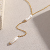Natural Keshi Pearl Stick Pendant Stainless Steel Long Y Necklaces for Women SV1483-3