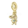 Rack Plating Brass Pave Cubic Zirconia European Dangle Charms X-KK-R163-08A-G-1