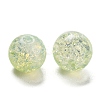 Transparent Spray Painting Crackle Glass Beads GLAA-L046-01A-01-2