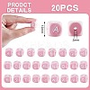 20Pcs Pink Cube Letter Silicone Beads 12x12x12mm Square Dice Alphabet Beads with 2mm Hole Spacer Loose Letter Beads for Bracelet Necklace Jewelry Making JX435G-2
