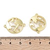 Rack Plating Brass Pave Clear Cubic Zirconia Plane with Map Connector Charms KK-Z064-43G-3