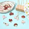 30Pcs 15 Styles Valentine's Day Theme Alloy Enamel Pendants ENAM-FS0004-22-6