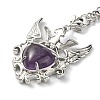 Gemstone Heart with Wing Pendant Keychain G-Z033-04P-3