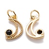 Real 18K Gold Plated Brass Micro Pave Cubic Zirconia Charms X-ZIRC-M114-52G-01-2