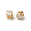 Brass Pave Clear Glass Multi Strand Links KK-C062-055G-1