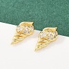 Brass Micro Pave Cubic Zirconia Pendant & Stud Earrings Sets for Women SJEW-F227-01C-G-4