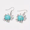 Synthetic Turquoise Pendants and Dangle Earrings Jewelry Sets SJEW-F145-01P-4