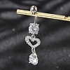 Alloy Crystal Rhinestone Dangle Curved Barbell Belly Rings LS-AJEW-R007-04P-01-1