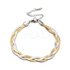304 Stainless Steel Interlocking Herringbone Chain Bracelet for Men Women LS-BJEW-H554-01-1