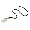 Natural & Synthetic Mixed Gemstone Rectangle Pendant Necklace with Nylon Cord for Women NJEW-C001-01A-4