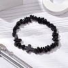 Natural Obsidian Chips Stretch Bracelets for Women Men BJEW-JB11341-09-1
