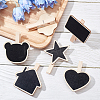 24 Pcs 6 Styles Wooden Blackboard Clip DIY-GF0003-59-5