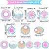 24Pcs 6 Style Ion Plating(IP) 201 Stainless Steel Filigree Pendants STAS-UN0033-12-4