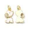 Real 16K Gold Plated Brass Micro Pave Clear Cubic Zirconia Pendants ZIRC-L103-059G-02-1