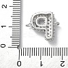 Brass Micro Pave Cubic Zirconia Letter Links KK-I717-04P-P-3