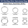 Beebeecraft 60Pcs 3 Styles 925 Sterling Silver Open Jump Rings STER-BBC0006-20-2