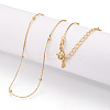 Brass Ball Boston Link Chain Necklaces NJEW-N054-14G-1