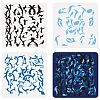 3Pcs 3 Styles PET Hollow Out Drawing Painting Stencils DIY-WH0394-0315-1