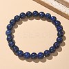 Natural Lapis Lazuli(Dyed) Bead Stretch Bracelets BJEW-K212-B-047-6