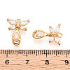 Brass Micro Pave Clear Cubic Zirconia Pendants KK-T078-05G-01-3