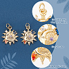 12Pcs 2 Style Brass Micro Pave Colorful Cubic Zirconia Pendants KK-DC0001-75-4