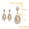 3 Pairs 3 Colors Glass Teardrop Dangle Stud Earrings EJEW-FI0001-88-3