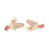 Eco-Friendly Brass Micro Pave Cubic Zirconia Pendants KK-I698-11G-4