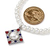 304 Stainless Steel Colorful Cubic Zirconia Rhombus Pendant Necklaces STAS-Z114-23P-5