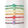7Pcs 7 Style Glass Beaded Stretch Bracelets Set BJEW-TA00230-1