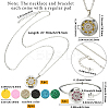 1Pc Stainless Steel Open Cuff Bangles & 1Pc Stainless Steel Pendant Neclace AJEW-SC0004-06B-2