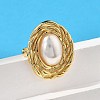 Oval Brass Finger Rings for Women RJEW-S622-03G-5