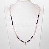 Personalized Dual-use Round Gemstone Beads 4-Layer Stretch Wrap Bracelets/Necklaces BJEW-JB01906-01-13