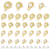 DICOSMETIC 32Pcs 4 Style Alloy Flat Round Stud Earring Findings FIND-DC0003-70-1