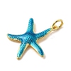 Brass Enamel Sea Animals Pendants KK-I378-15G-A-3