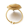 Flat Round with Compass 304 Stainless Steel Open Cuff Ring for Women RJEW-F161-02G-01-3