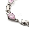 Rack Plating Brass Teardrop Links Bracelets with Glass for Women BJEW-H604-01P-4