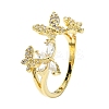 Rack Plating Real 18K Gold Plated Brass Rings RJEW-B054-02G-1