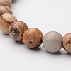 Natural Picture Jasper Round Beaded Stretch Bracelets BJEW-F202-03-2