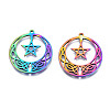 Ion Plating(IP) 201 Stainless Steel Pendants STAS-N098-044M-2
