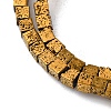 Electroplated Natural Lava Rock Beads Strands G-A256-B01-02B-2