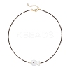 2Pcs 2 Colors Handmade Foil Lampwork Fish & Natural Rainbow Moonstone & Obsidian Faceted Round Beaded Necklaces for Women NJEW-JN05535-5