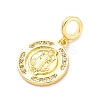 Brass Clear Cubic Zirconia European Dangle Pendants KK-D325-28G-06-2