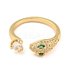 Brass Micro Pave Cubic Zirconia Finger Ring RJEW-C069-08G-2