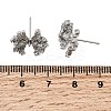 Brass Micro Pave Clear Cubic Zirconia Bowknot Stud Earring Findings KK-G553-08P-3