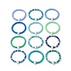 12Pcs 12 Colors Polymer Clay Heishi Sufer Stretch Necklaces Set BJEW-JB09910-1