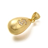 Rack Plating Brass Micro Pave Cubic Zirconia Pendants KK-L226-102G-S-2